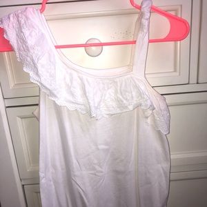 White Ruffled Dress Tank (L)